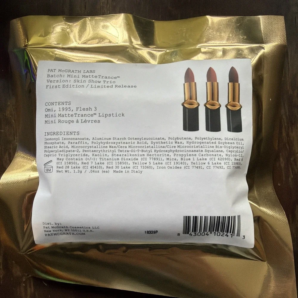 PAT MCGRATH LABS LUST 💄Mini MatteTrance Skin show Lipstick Trio First Edition